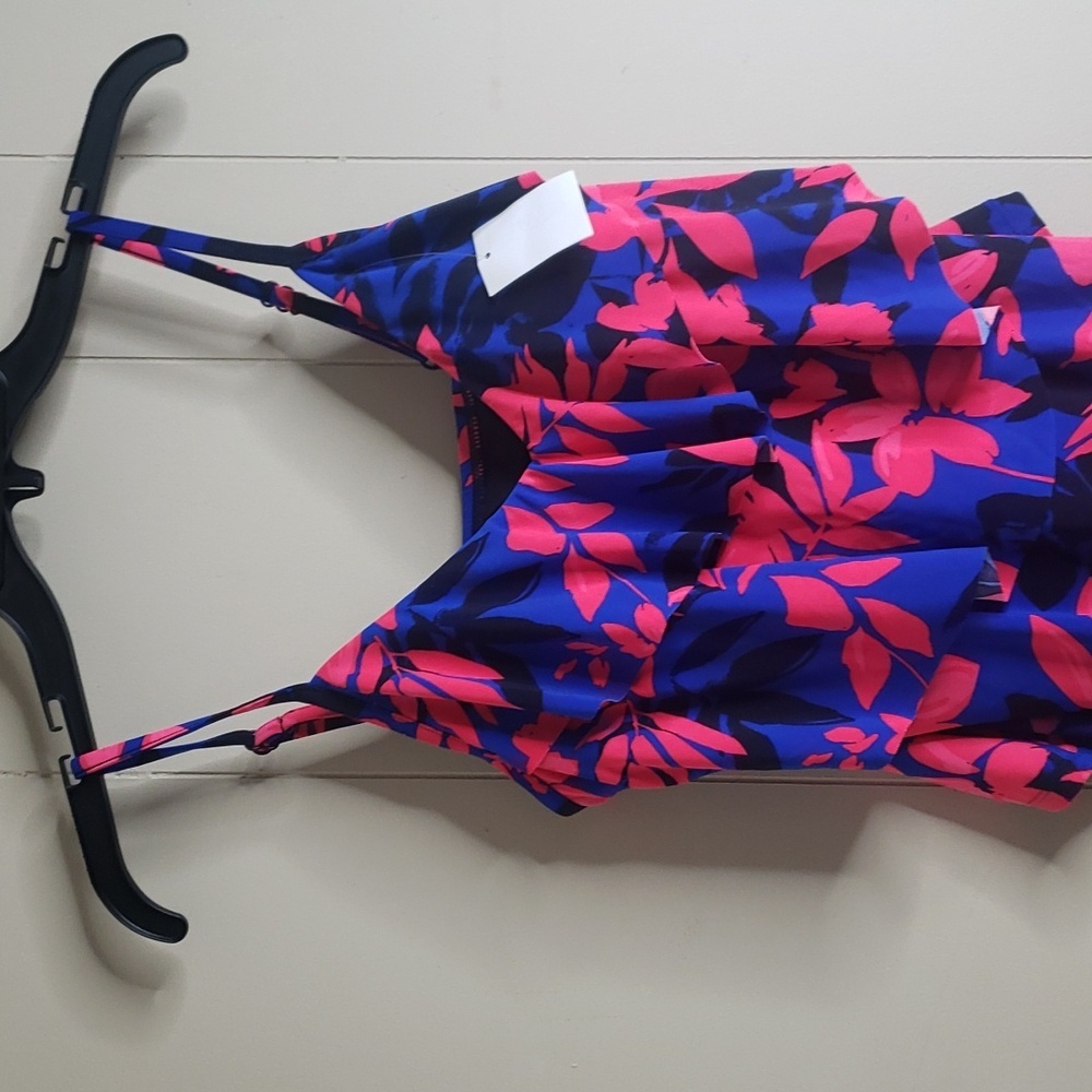Women's UPF 50 Tiered Tankini Top Aqua Green Small - Picture 4 of 7